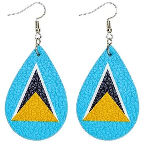 Patriotic St. Lucia Flag Earrings Patriotic St. Lucia Flag Earrings