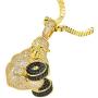 KMASAL Iced Out Fitness Gorilla Pendent Hip Hop Copper Base 18K Gold Plated Fully AAA+ Cubic Zirconia Simulated Diamond Necklace for Men Women Charm Gift Jewelry with Stainless Steel Rope Chain