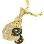 KMASAL Iced Out Fitness Gorilla Pendent Hip Hop Copper Base 18K Gold Plated Fully AAA+ Cubic Zirconia Simulated Diamond Necklace for Men Women Charm Gift Jewelry with Stainless Steel Rope Chain