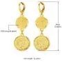 Gold Huggie Hoop Earrings with Dangle Charm|Platinum or 18K Gold Plated Allah Earrings,Small Heart/Coin Style Drop Earrings for Women Girls