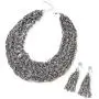 Shop LC Tube Seed Bead Tassel Earrings Braided Statement Bib Necklace Prom Jewelry Sets Mothers Day Gifts for Women 20''