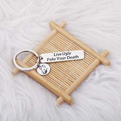 Zuo Bao Possum Lover Gift Opossum Lover Keychain Live Ugly Fake Your Death Jewelry Funny Animal Keyring for Family Friend