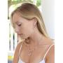 Mariell 14K Rose Gold Vintage Crystal Necklace and Earrings Jewelry Set for Prom, Bridal and Bridesmaids