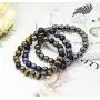 LOYALLOOK 3Pcs Magnetic Hematite Therapy Beads Bracelet Men Women Healing Energy Natural Stone Adjustable Bracelet Tiger Eye Stone LOYALLOOK 3Pcs Magnetic Hematite Therapy Beads Bracelet Men Women Healing Energy Natural Stone Adjustable Bracelet Tiger Eye Stone