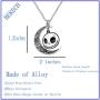 BEKECH Jack and Sally Nightmare Before Christmas Movie Lovers Gift Jack and Sally Crescent Moon Pendant Necklace Set for Couple Remembrance Love Gift&