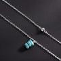 Gortin Choker Layer Necklace Boho Turquoise Pendant Necklaces Beads Chain Jewelry for Women and Girls (Silver)