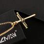 HZMAN Antique Nail Cross Stainless Steel Pendants Christian Necklace 22+2 Inch Chain