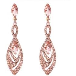 BriLove Womens Crystal Gorgeous Twisted Dual Chandelier Teardrop Fashion Pierced Dangle Earrings