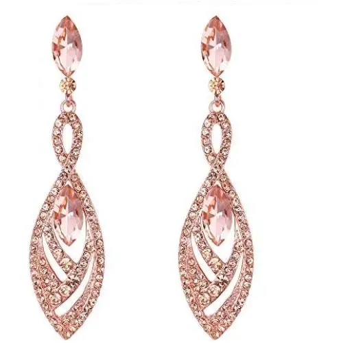 BriLove Womens Crystal Gorgeous Twisted Dual Chandelier Teardrop Fashion Pierced Dangle Earrings BriLove Womens Crystal Gorgeous Twisted Dual Chandelier Teardrop Fashion Pierced Dangle Earrings