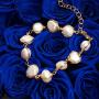 Cowlyn Pearl Bracelet Baroque Cultured Chain Wind Bossimi 14K Gold Work Around Silk Handmade Adjustable Charm Fashion Valentine Jewelry for Women