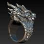 PikaLF Dragon Ring for Men, Vintage Dragon Head Ring, Retro Domineering Dragon Rings, Amulet Ring, Punk Animal Dragon Jewelry for Men Boys