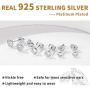 ChicSilver 2-4 Pairs Sterling Silver Stud Earrings Set, Hypoallergenic Simple Stud Earrings 3-8mm (with Gift Box)