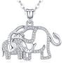 Aniu Elephant Pendant Necklace for Women, 925 Sterling Silver Girls Jewelry with Cubic Zirconia (with Gift Box)