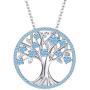 BriLove Womens 925 Sterling Silver CZ Tree of Life Birthstone Pendant Necklace
