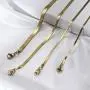 JOERICA 4 Pcs 2MM-4.5MM Gold Plated Flat Snake Chain Necklaces for Women Men Stainless Steel Herringbone Dainty Adjustable Choker Necklaces Set Jewelry Gift (14''-22'')