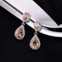 Pave Teardrop Earrings for Wedding Sterling Silver Double Pear Shaped CZ Cubic Zirconia Crystal Rhinestone Birthstone Dangle Earrings Bridal Jewelry for Bride Bridesmaids Pave Teardrop Earrings for Wedding Sterling Silver Double Pear Shaped CZ Cubic Zirconia Crystal Rhinestone Birthstone Dangle Earrings Bridal Jewelry for Bride Bridesmaids