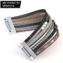 Suyi Women Wrap Bracelet Multilayered Leather Braided Bangle Wrist Cuff Bangles with Magnetic Buckle