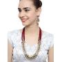 Aheli Wedding Wear Indian Kundan Beaded Necklace Earring Set Ethnic Traditional Jewellery for Women