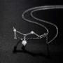 VIKI LYNN 925 Sterling Silver Created Opal Zodiac Necklace