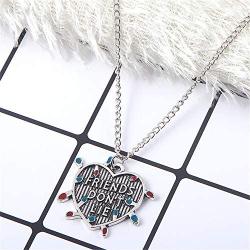 Stranger Things Necklace - Movie Fan Horror Show Inspired Christmas Halloween Cosplay Eleven Alphabet Dont Lie Vintage Necklace Jewelry Gifts for Girls