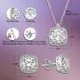 Starlight Diamond Womens Jewelry Sets - 925 Sterling Silver Plated Earring and Necklace Set - Lightweight Square Zircon Diamond Jewelry Sets with Gift Box for Birthday Starlight Diamond Womens Jewelry Sets - 925 Sterling Silver Plated Earring and Necklace Set - Lightweight Square Zircon Diamond Jewelry Sets with Gift Box for Birthday