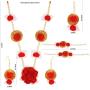 Efulgenz Indian Flower Gota Patti Jewelry Set for Haldi Mehandi Baby Shower Wedding Women Girls