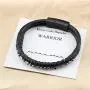 MEMGIFT Inspirational Warrior Morse Code Leather Bracelets for Men Boys Funny Empowerment Gifts for Boyfriend Mom Son Daughter Sister Wrap Bracelet Women