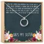 Dear Ava Sister Gift Necklace - 2 Symmetrical Linked Circle Necklace is the Perfect Forever Friend Big Little Sister Gift - Sister Jewelry Charm Comes in Silver Plated Brass