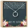 Dear Ava Sister Gift Necklace - 2 Symmetrical Linked Circle Necklace is the Perfect Forever Friend Big Little Sister Gift - Sister Jewelry Charm Comes in Silver Plated Brass