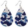10 Pairs Camo Leather Drop Earrings Set Dainty Colorful Double Print Earrings Camouflage Teardrop Earrings for Women Girls Jewelry