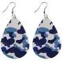 10 Pairs Camo Leather Drop Earrings Set Dainty Colorful Double Print Earrings Camouflage Teardrop Earrings for Women Girls Jewelry