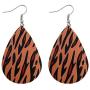 TIDOO Leather Earrings for Women Teardrop Lightweight Leaf Animal Print Summer Earring