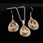 Majesto Jewelry Set Teardrop Necklace Pendant Earrings for Women Teen Little Girls Gift 18K Gold Plated