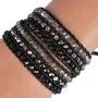 New! Crystal Wrap Bracelets for Women Girls Genuine Leather Adjustable Rhinestone Best Friend Cuff Bangle Beads Stones Nice Gift