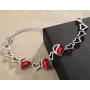 Leafael Infinity Love Heart Link Bracelet with Birthstone Crystal, Womens Gifts, Silver-Tone, 7'' with 2'' Extender