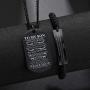 Set of 2 Gift to Son from Mom and Dad You Will Never Lose Customized Dog Tag Necklace with Adjustable Bracelet Braided for Graduation Birthday Valentines Gifts(Stainless Steel, Black)
