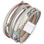 Leather Wrap Bracelet Baroque Pearl Multi Strand Cuff Bracelet Magnetic Multilayer Bracelet Bohemian Jewelry for Women, Sister, Wife