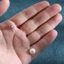 Olbye Pearl Pendant Necklace Silver Drop Necklace Choker Unique Necklace Jewelry for Women and Girls (Silver)