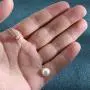 Olbye Pearl Pendant Necklace Silver Drop Necklace Choker Unique Necklace Jewelry for Women and Girls (Silver)