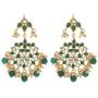 I Jewels 18K Gold Plated Indian Ethnic Chandelier Earrings Encased With Faux Kundan & Pearl For Women/Girls