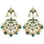 I Jewels 18K Gold Plated Indian Ethnic Chandelier Earrings Encased With Faux Kundan & Pearl For Women/Girls