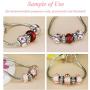 RUBYCA 20pcs 20cm Snake Chain 18KGP Silver Plated Charm Bracelet European Bead Lobster Heart Clasp