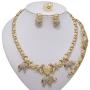 Yulaili Hugs and Kiss XO Jewelry Sets for Women Pendant Crystal Necklace Bracelet Stud Earrings Rings Anniversary Jewelery Gifts