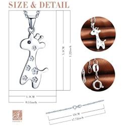 Infinite U Womens Giraffe Pendant Necklace in 925 Sterling Silver with 45cm Chain,Rose Gold/Silver