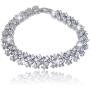 EVER FAITH Womens Round Full Cubic Zirconia Bridal Tennis Bracelet Clear Silver-Tone