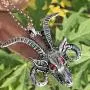 Church of Satan Goat Head Demon Skull Red Crystal eyes Jewelry Baphomet Satanic Devil LaVeyan Satanism Luciferian Gothic Protection Amulet Pewter Mens Pendant Necklace charm for men Silver Ball Chain