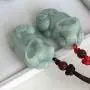 LOOPIG 1pc Myanmar Emerald Cattle Pendant Hand Carved Jade Stone Lucky Amulet Cow Necklace Jewelry LOOPIG 1pc Myanmar Emerald Cattle Pendant Hand Carved Jade Stone Lucky Amulet Cow Necklace Jewelry