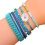 MDFY OEWGRF Handmade Colorful Bracelets Boho Beach Waterproof Adjustable Friendship Bracelet Set for Women Girls