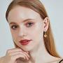 YeGieonr Heart Dangly Earrings For Women Fashion Sterling Silver Hoop Earrings with Bubble Heart Charms,24k Gold Plated Shiny and Adorable Gold Earrings for Women/Girls