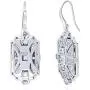 BERRICLE Rhodium Plated Sterling Silver Cubic Zirconia CZ Art Deco Milgrain Bridal Bridesmaid Fashion Necklace and Earrings Set BERRICLE Rhodium Plated Sterling Silver Cubic Zirconia CZ Art Deco Milgrain Bridal Bridesmaid Fashion Necklace and Earrings Set